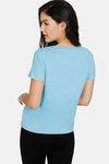 Zivame Lounge Viscose Blend T-Shirt - Crystal Seas — thumbnail 3
